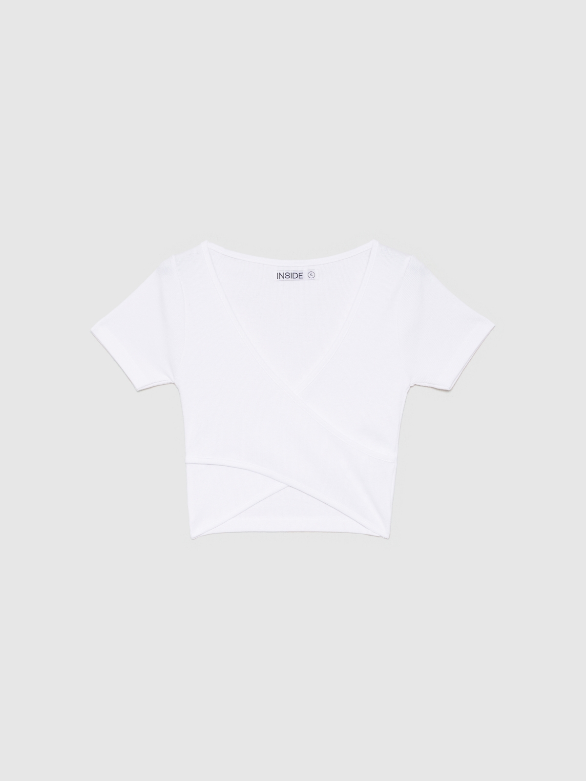  Ribbed crossover T-shirt white