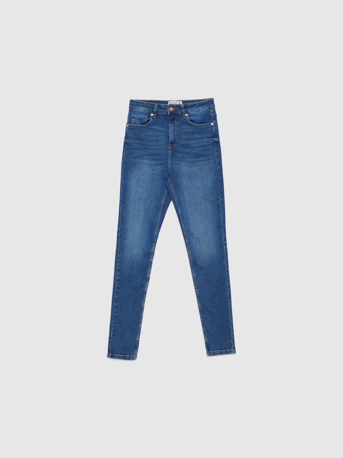  Jeans skinny cintura alta azul