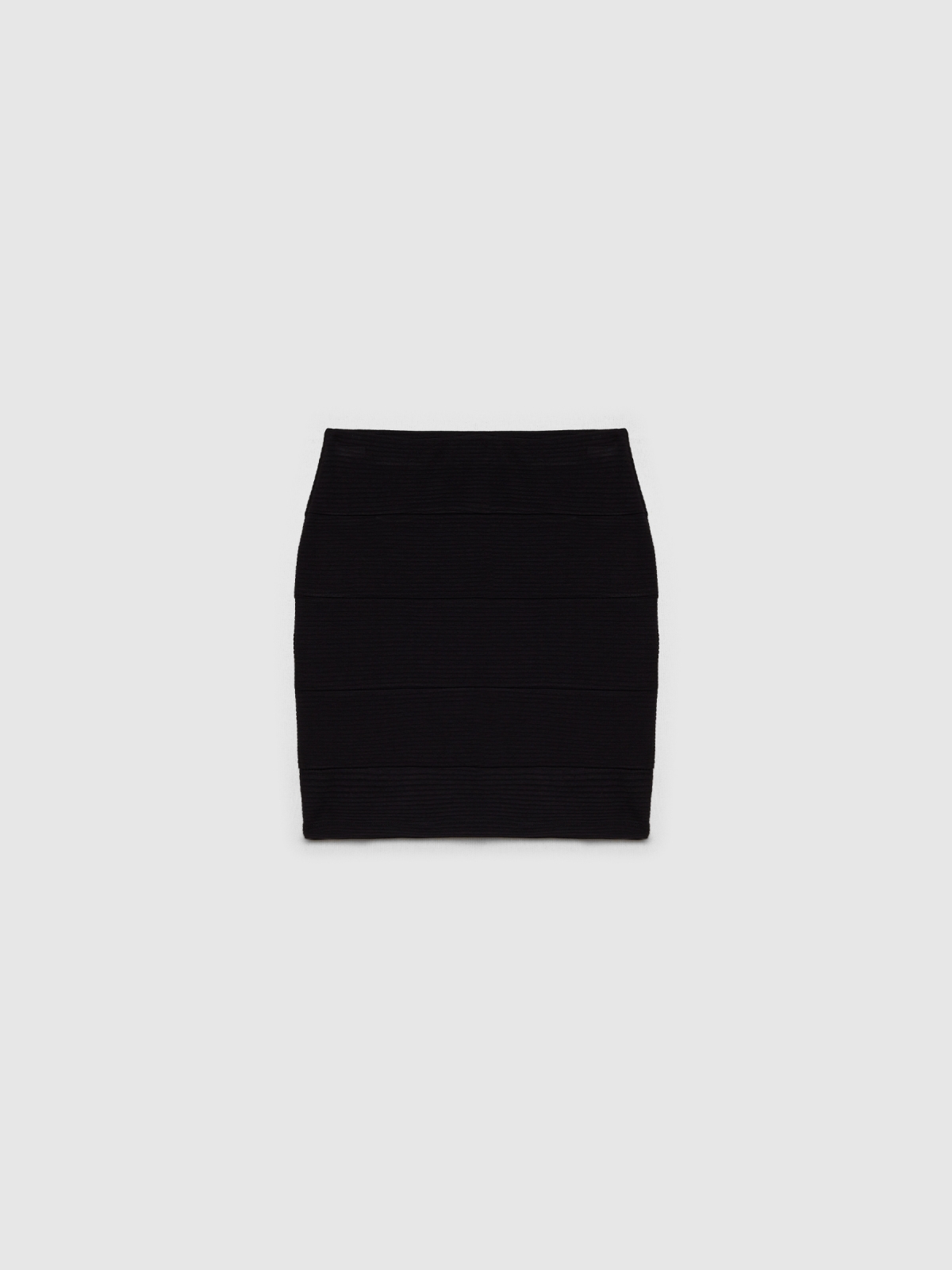  Black mini paneled skirt black