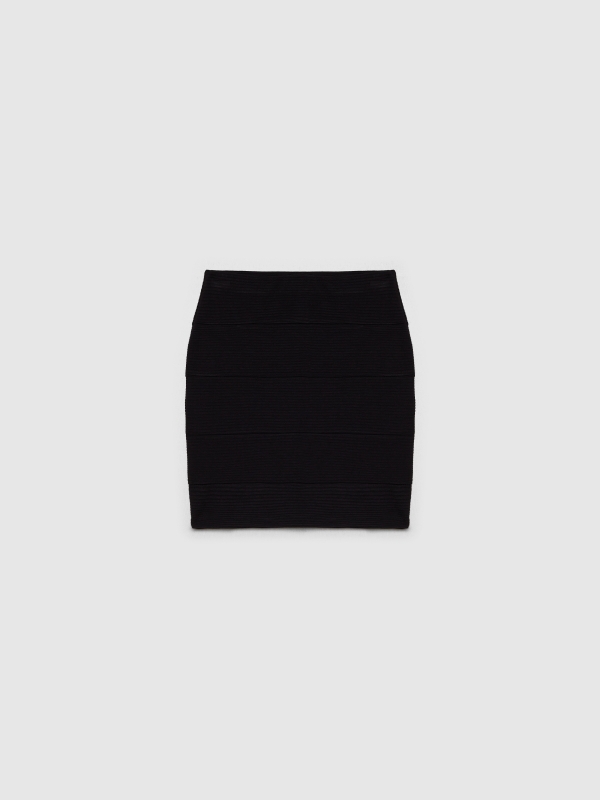  Black mini paneled skirt black