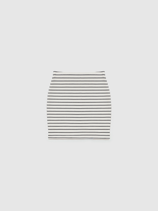  Striped fitted skirt off white