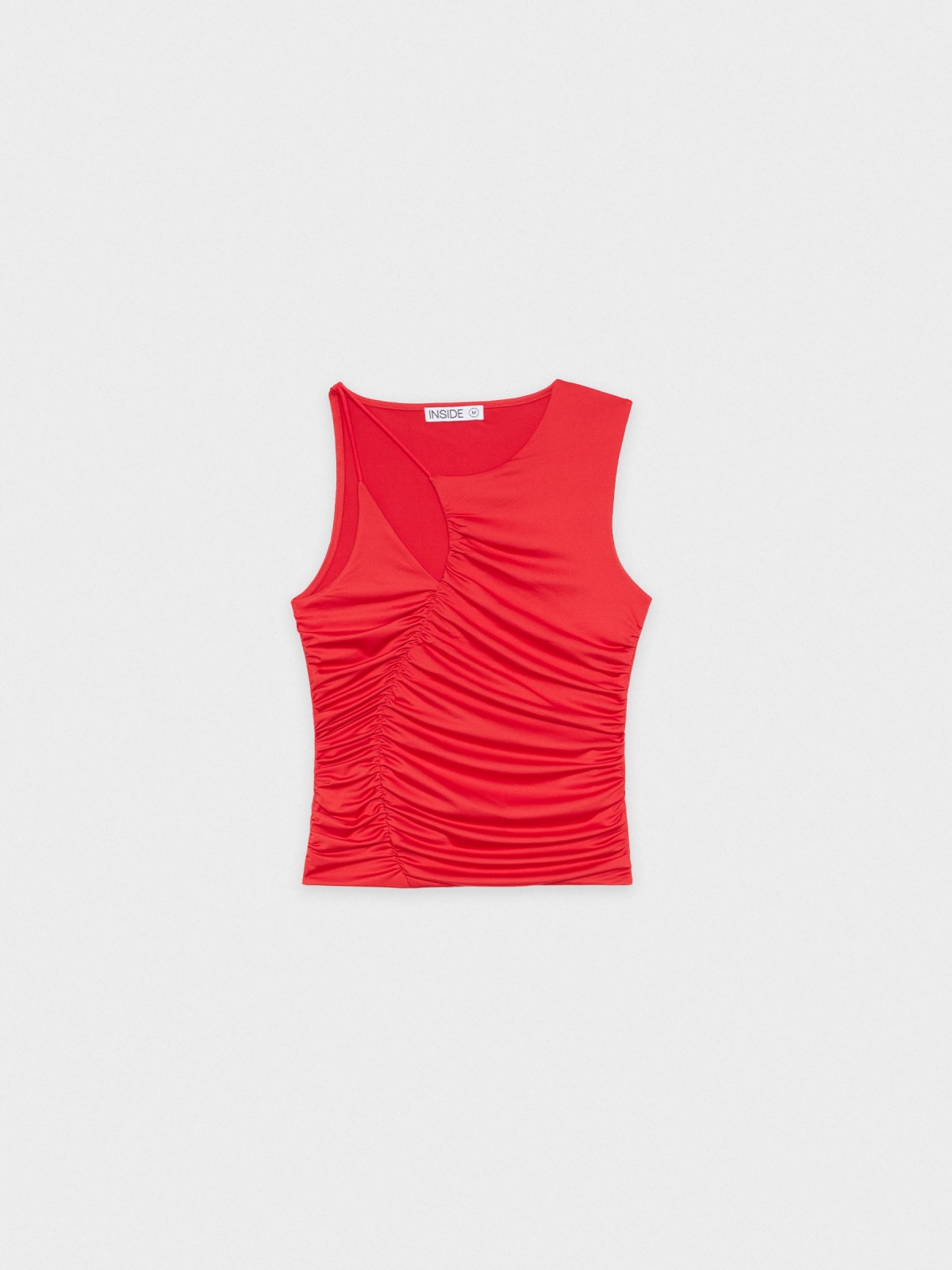  Cut out neck top red