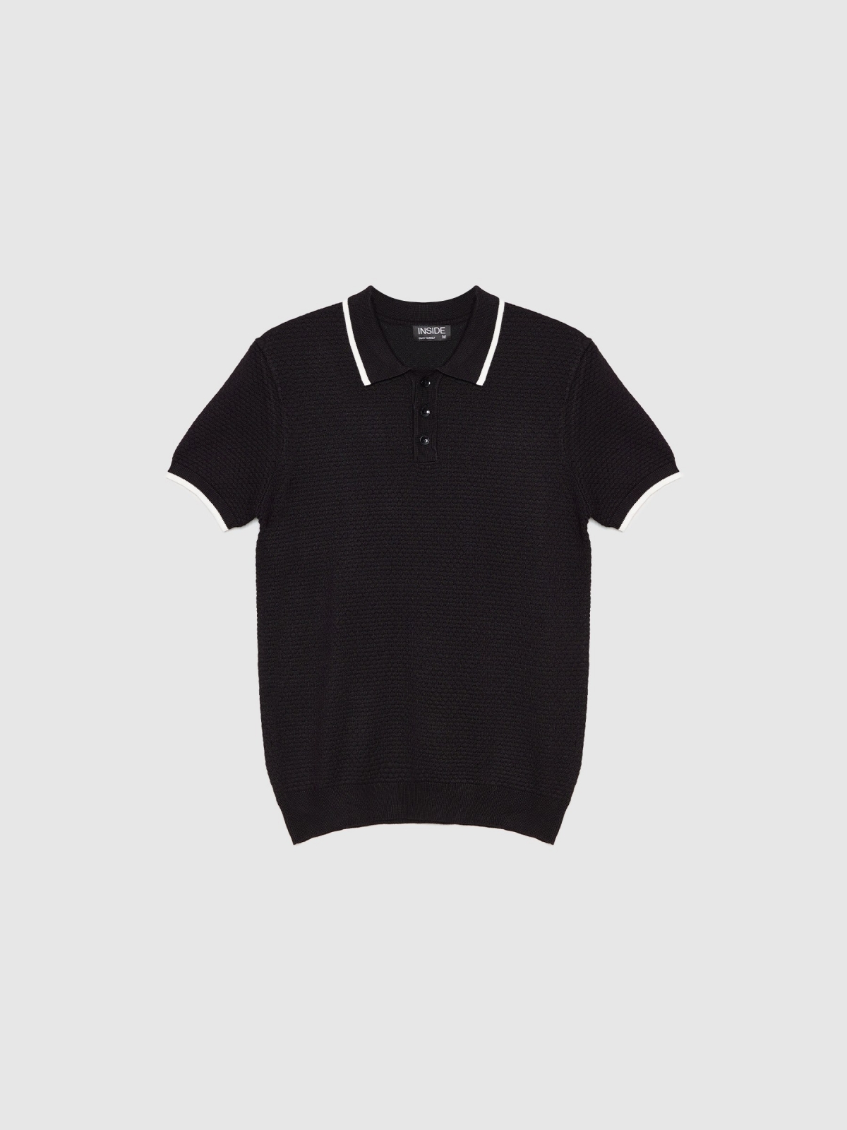  Knitted polo shirt black