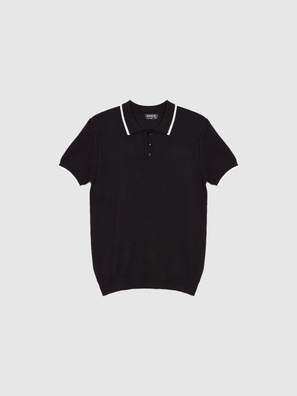  Knitted polo shirt black