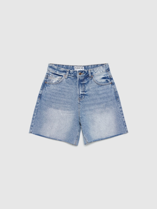  High-waisted denim shorts blue