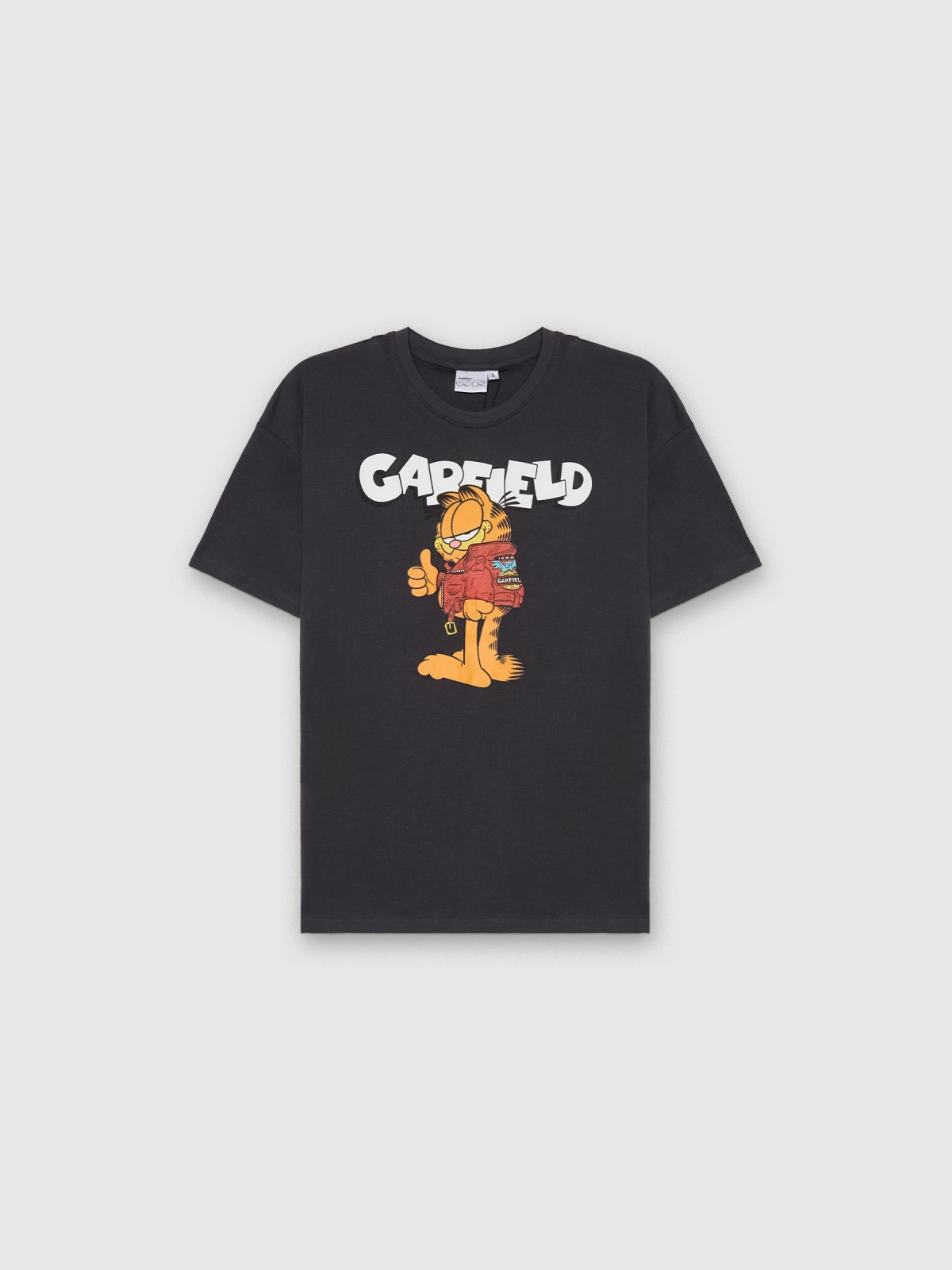  T-shirt oversize Garfield cinza escuro