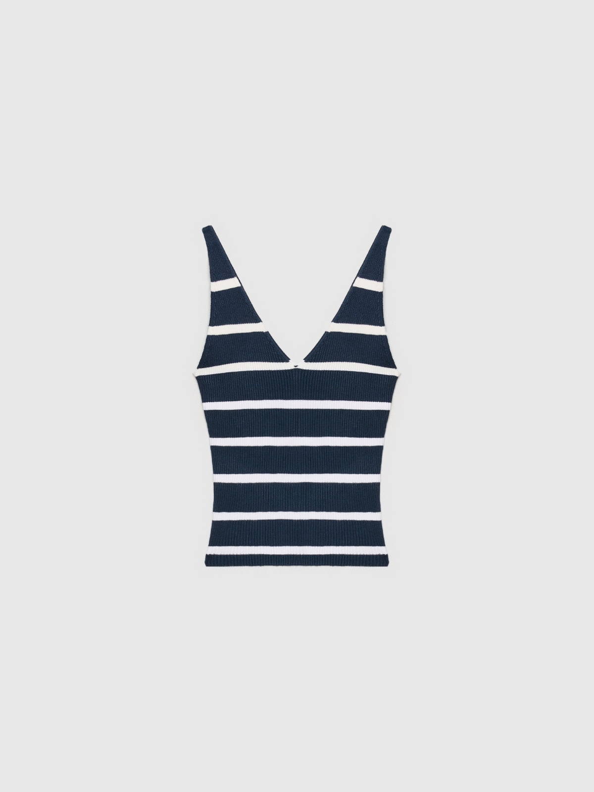  Striped knitted top navy