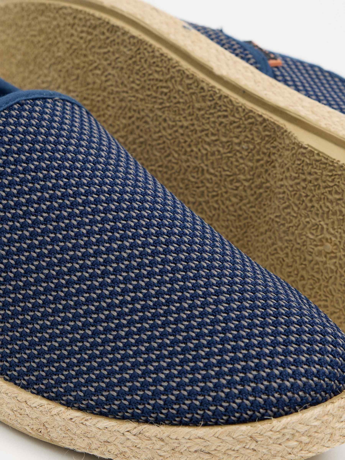 Combined jute espadrille navy detail view