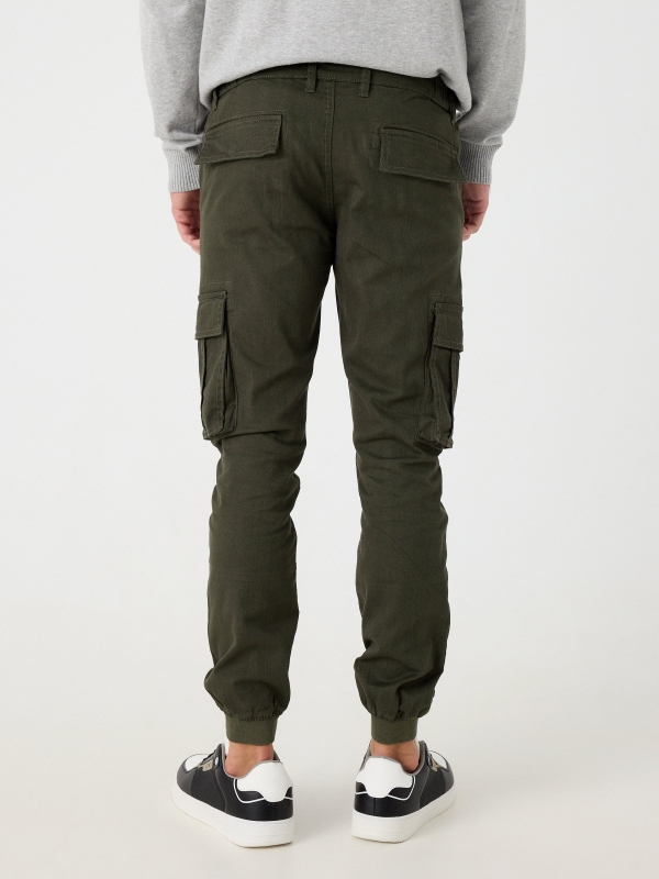 Jogger pants green middle back view