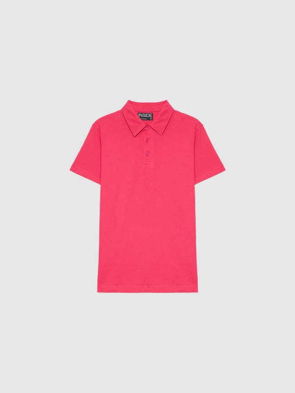  Basic short-sleeved polo shirt fuchsia