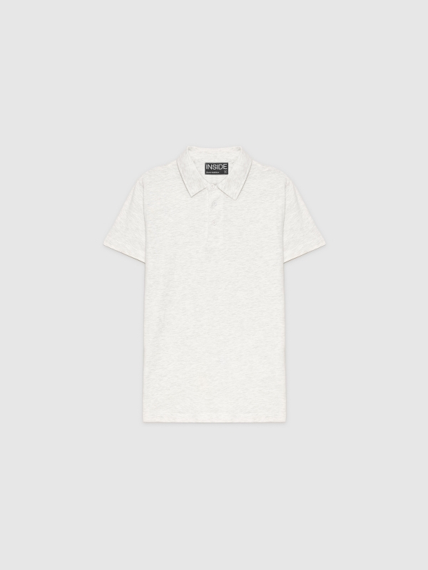  Basic short-sleeved polo shirt light melange