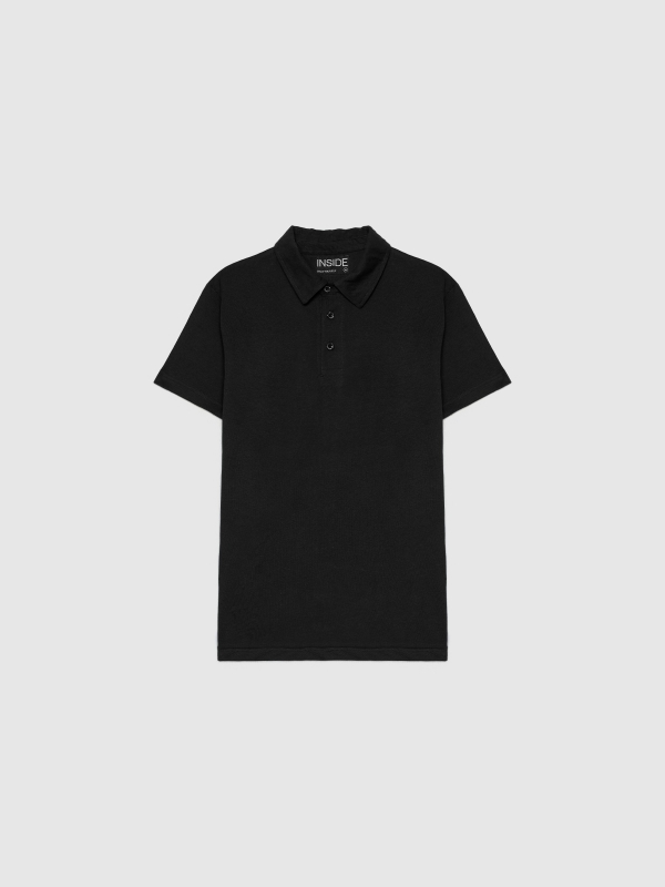  Basic short-sleeved polo shirt black