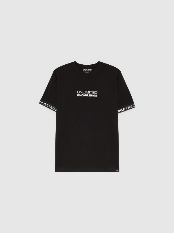  Contrast sleeve sports t-shirt black
