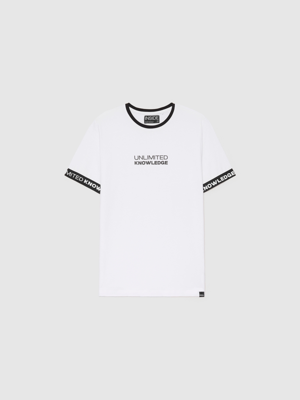  Contrast sleeve sports t-shirt white