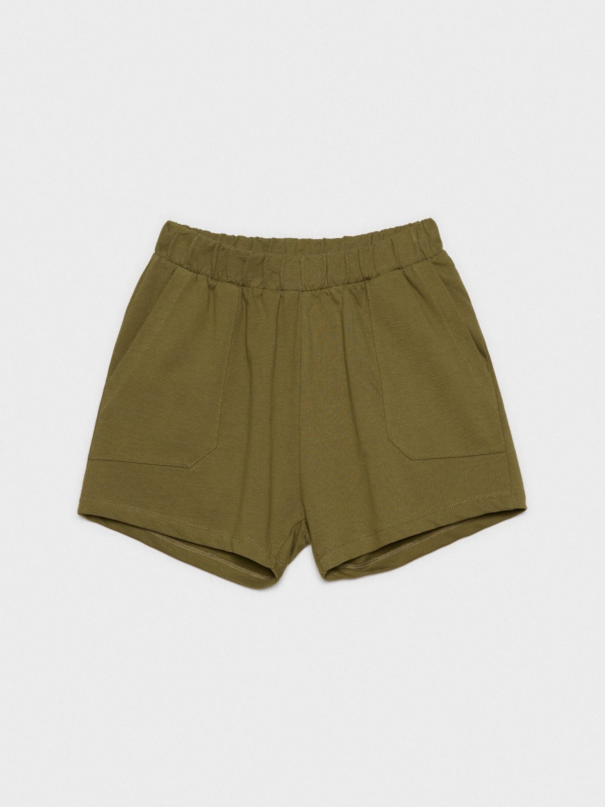  Elastic waist shorts with pockets water green