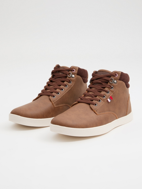 Sport sport boot combined collar brown 45º front view