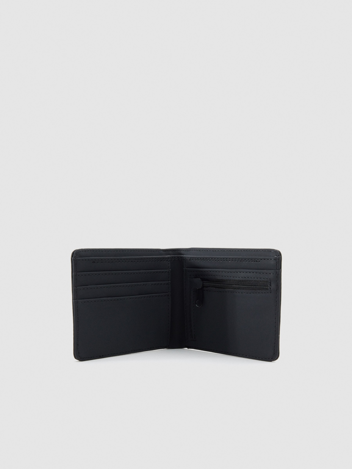 Leatherette wallet black 45º side view