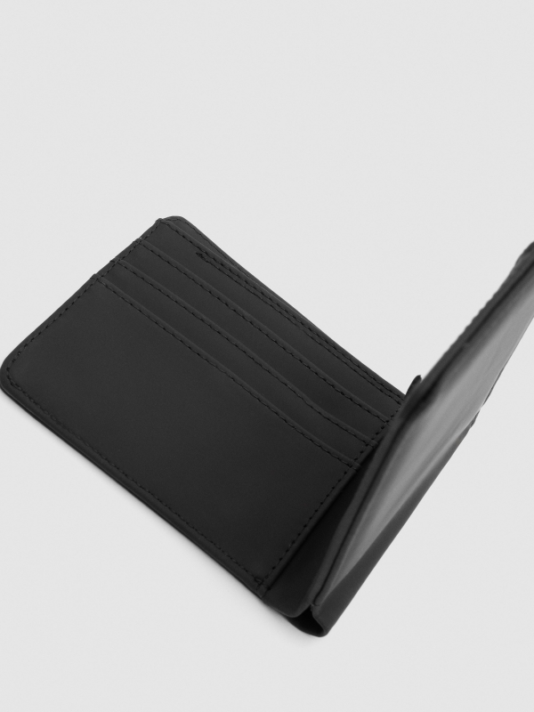 Leatherette wallet black detail view