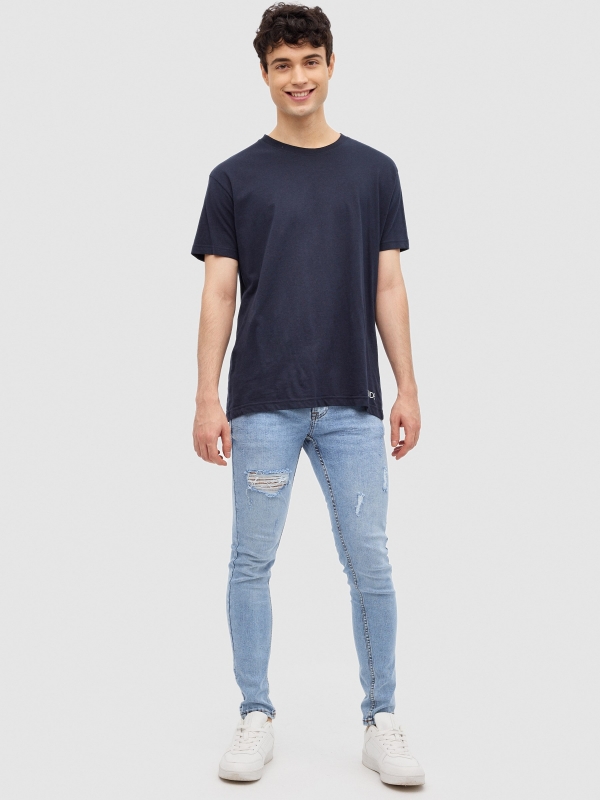 Super slim jeans blue front view
