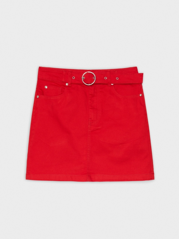  Buckle belt skirt red