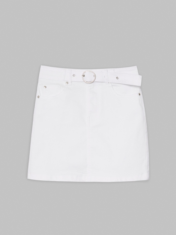  Buckle belt skirt white