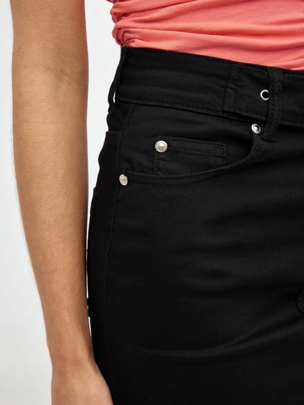 Buckle belt skirt black detail view