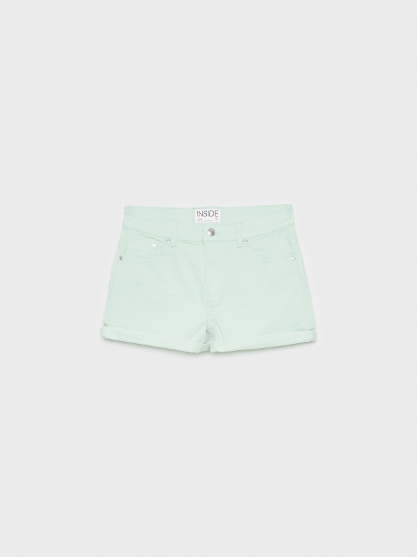  Colorful twill shorts green