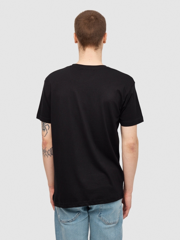 T-shirt urbana INSIDE preto vista meia traseira