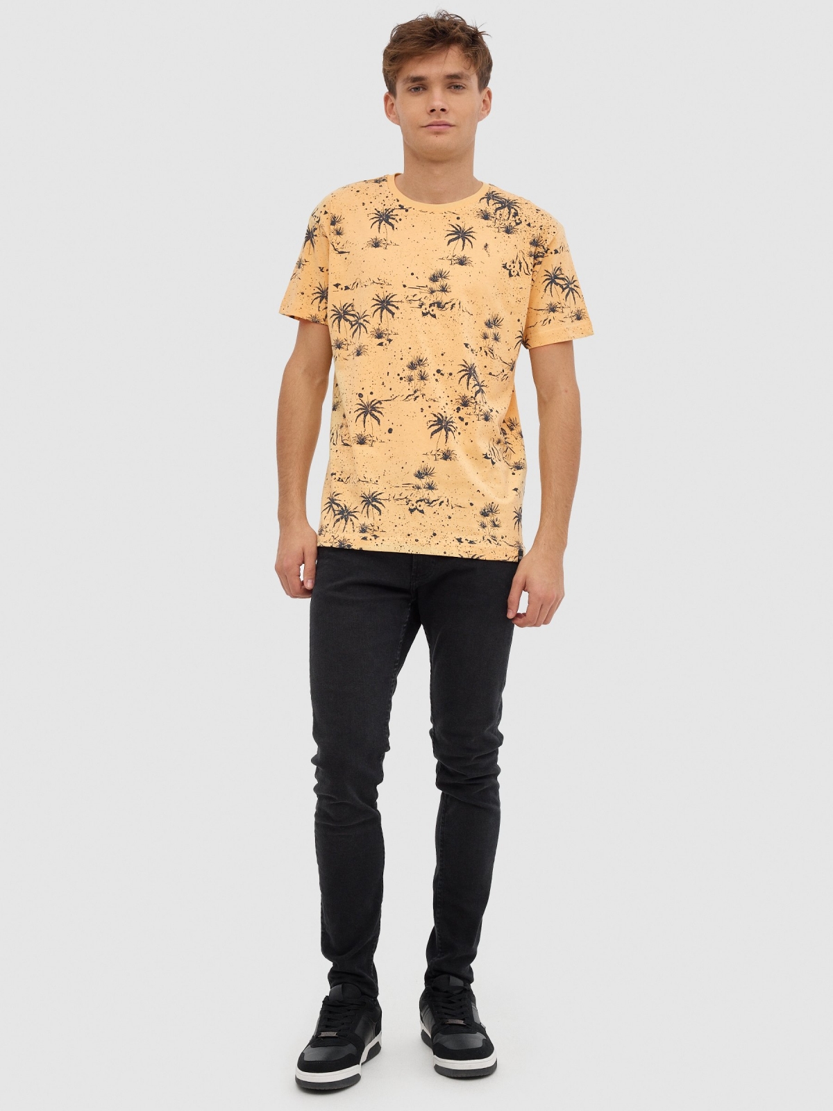 Palms T-shirt yellow front view