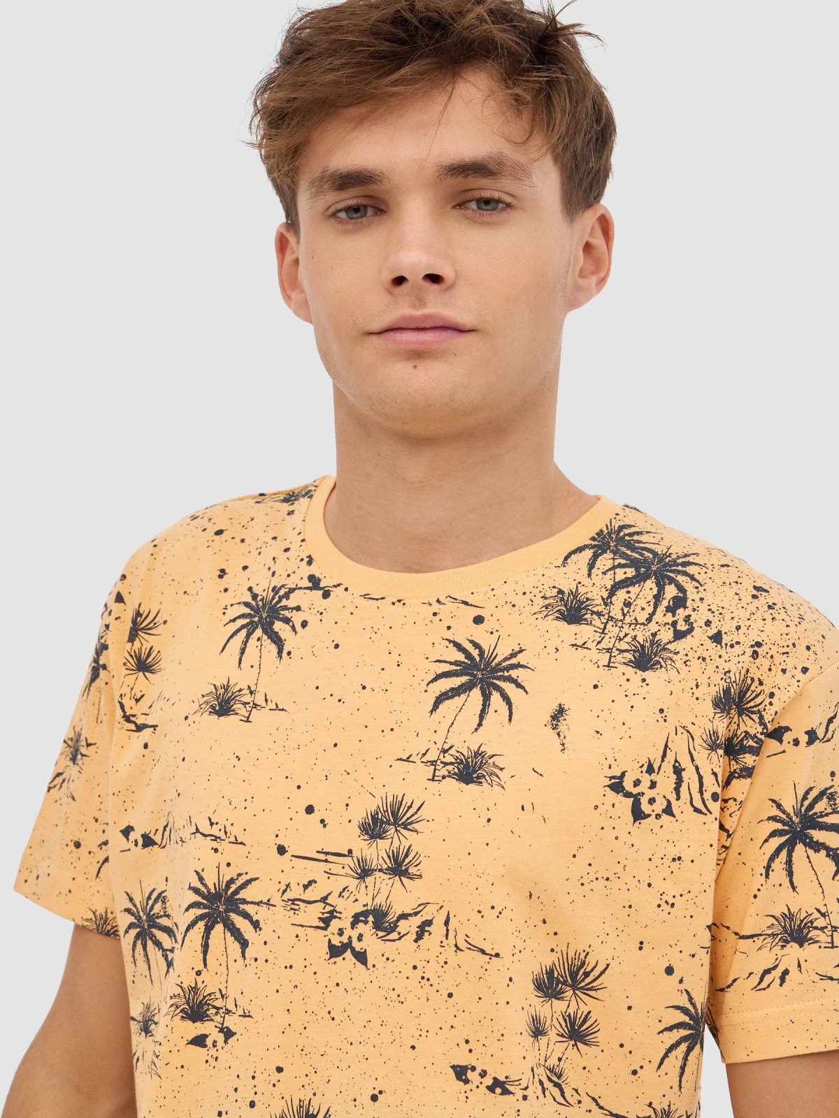 T-shirt palmeiras amarelo vista detalhe