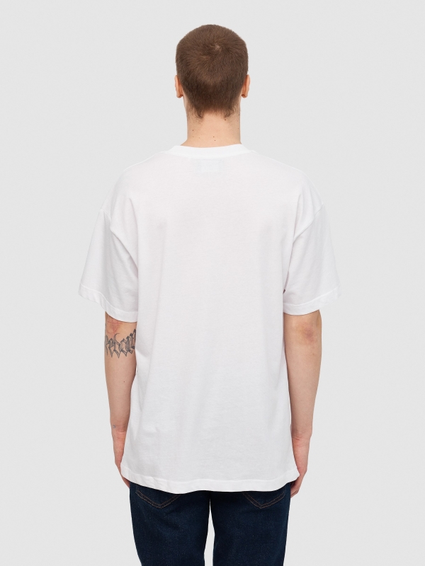 T-shirt Coco Loco branco vista meia traseira