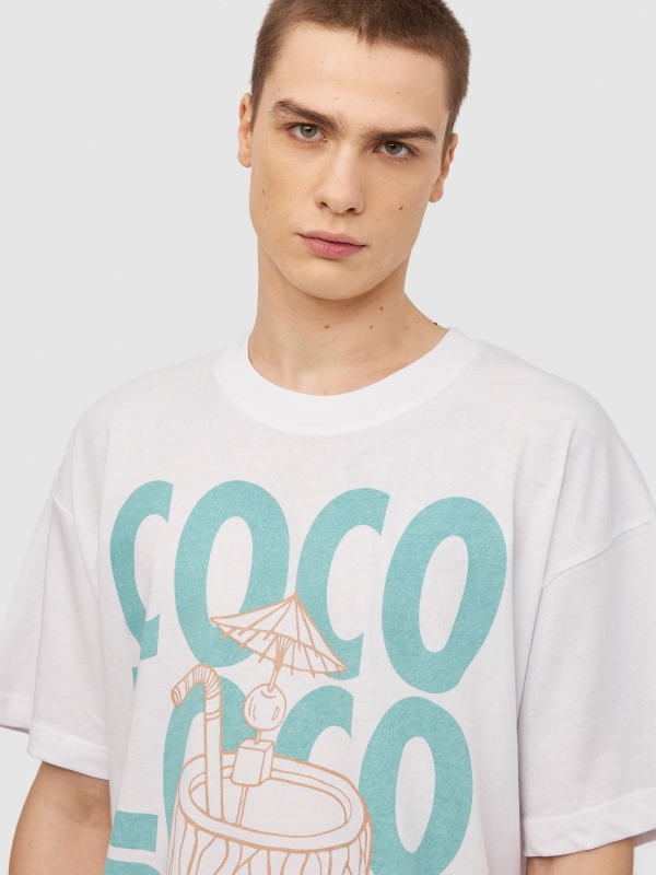 Camiseta Coco Loco blanco vista detalle