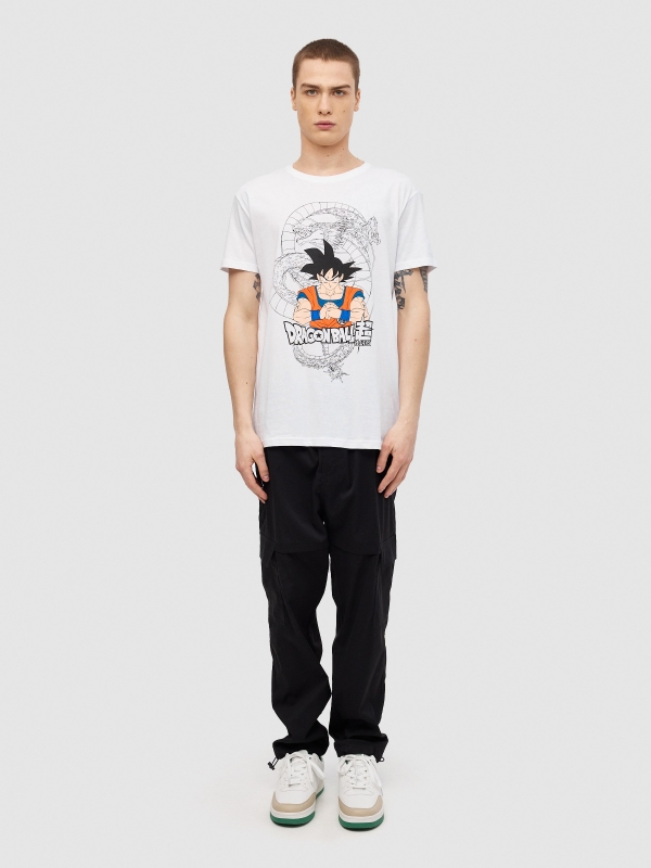 Camiseta Dragon Ball Super blanco vista general frontal
