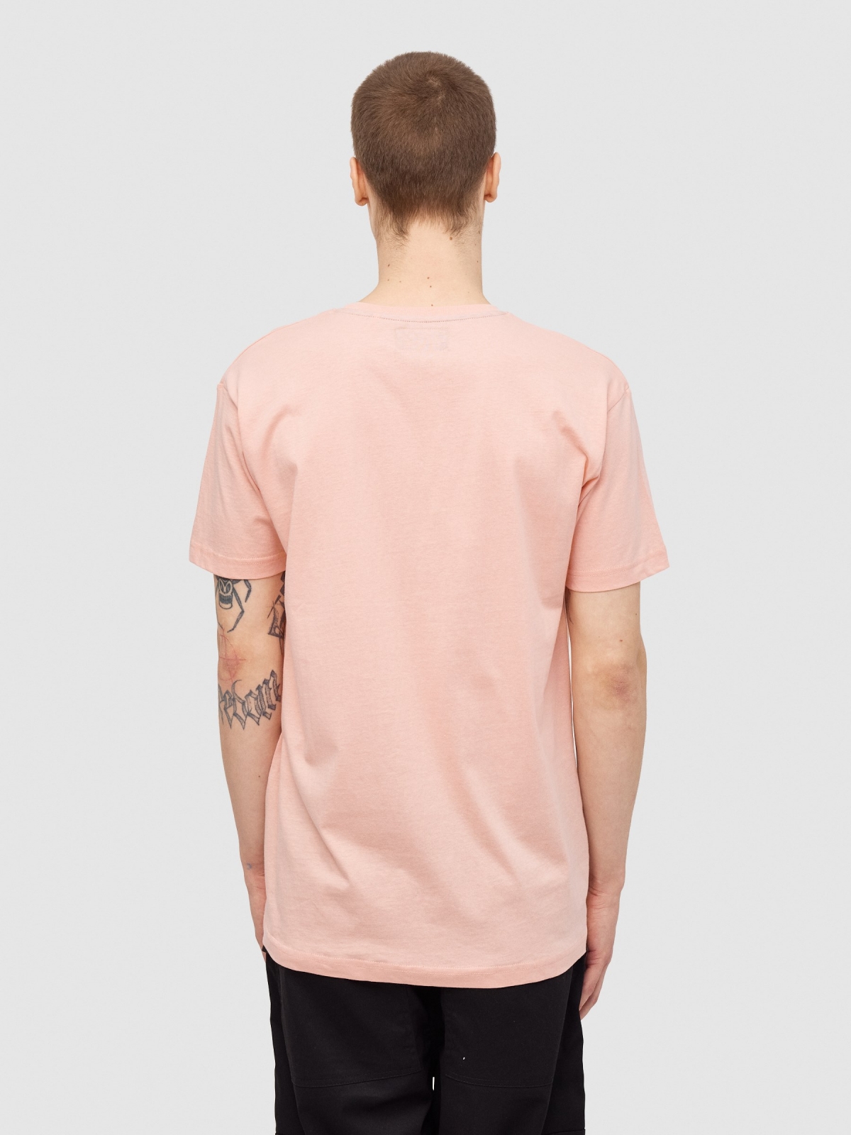 INSIDE urban T-shirt pink middle back view