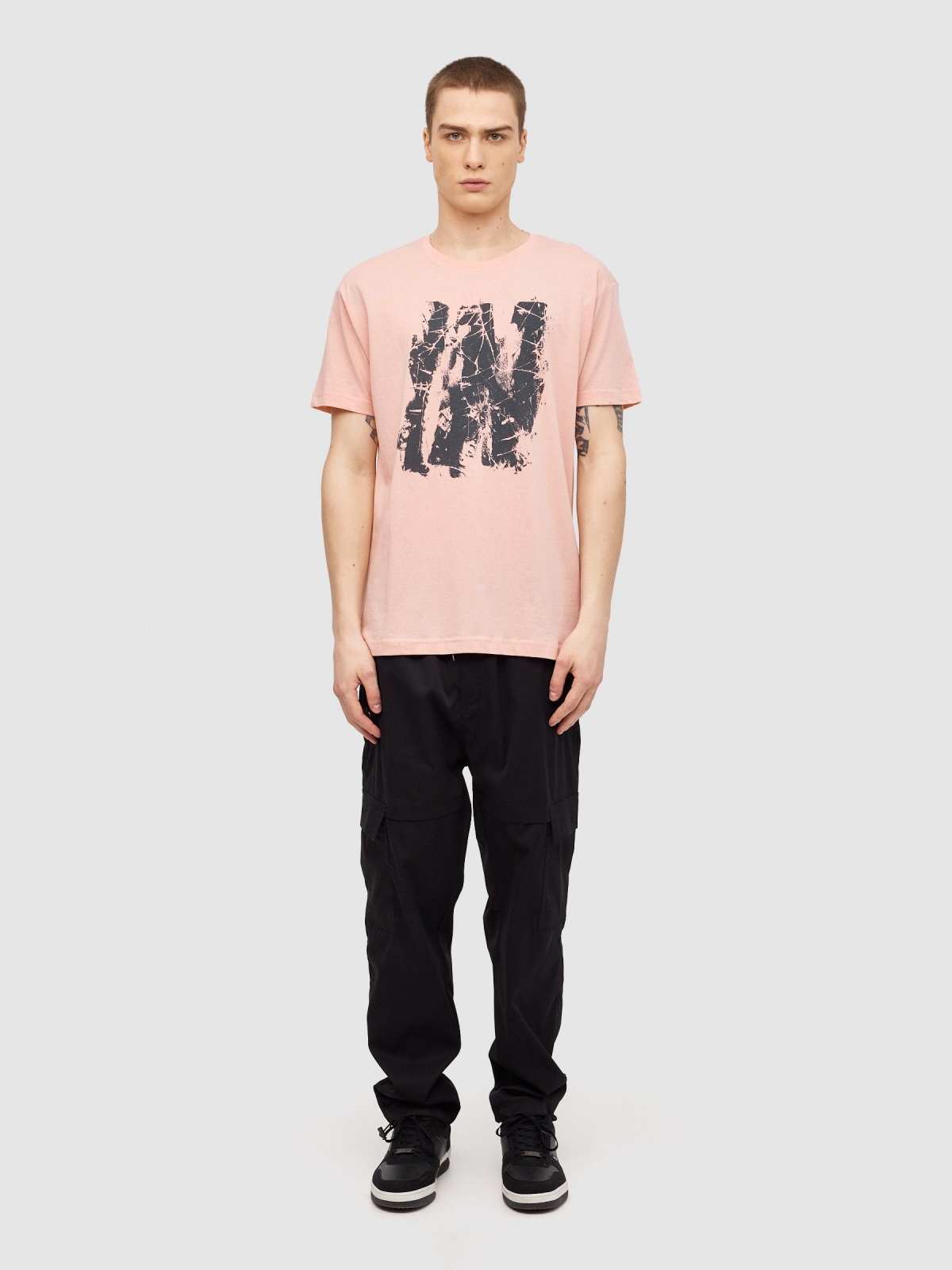 T-shirt urbana INSIDE rosa vista geral frontal