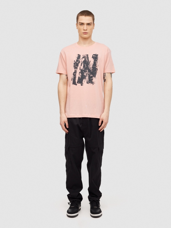Camiseta INSIDE urban rosa vista general frontal