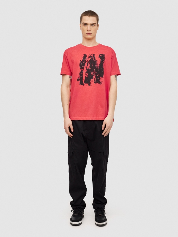 T-shirt urbana INSIDE vermelho vista geral frontal