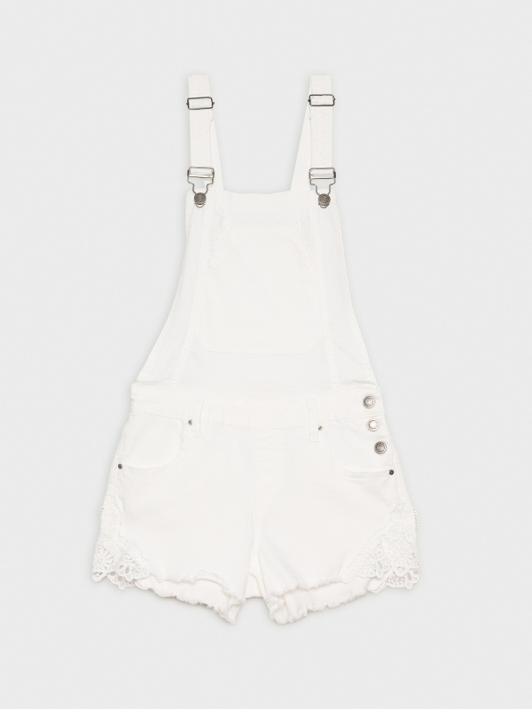  Dungarees combined crochet white