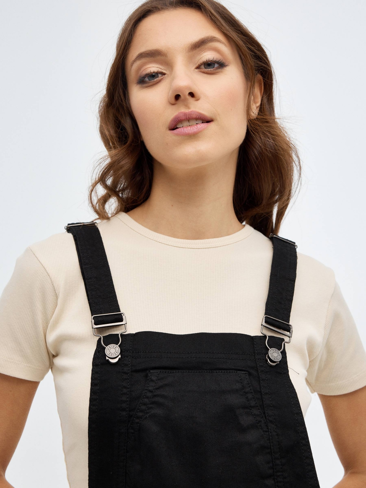 Dungarees combined crochet black detail view