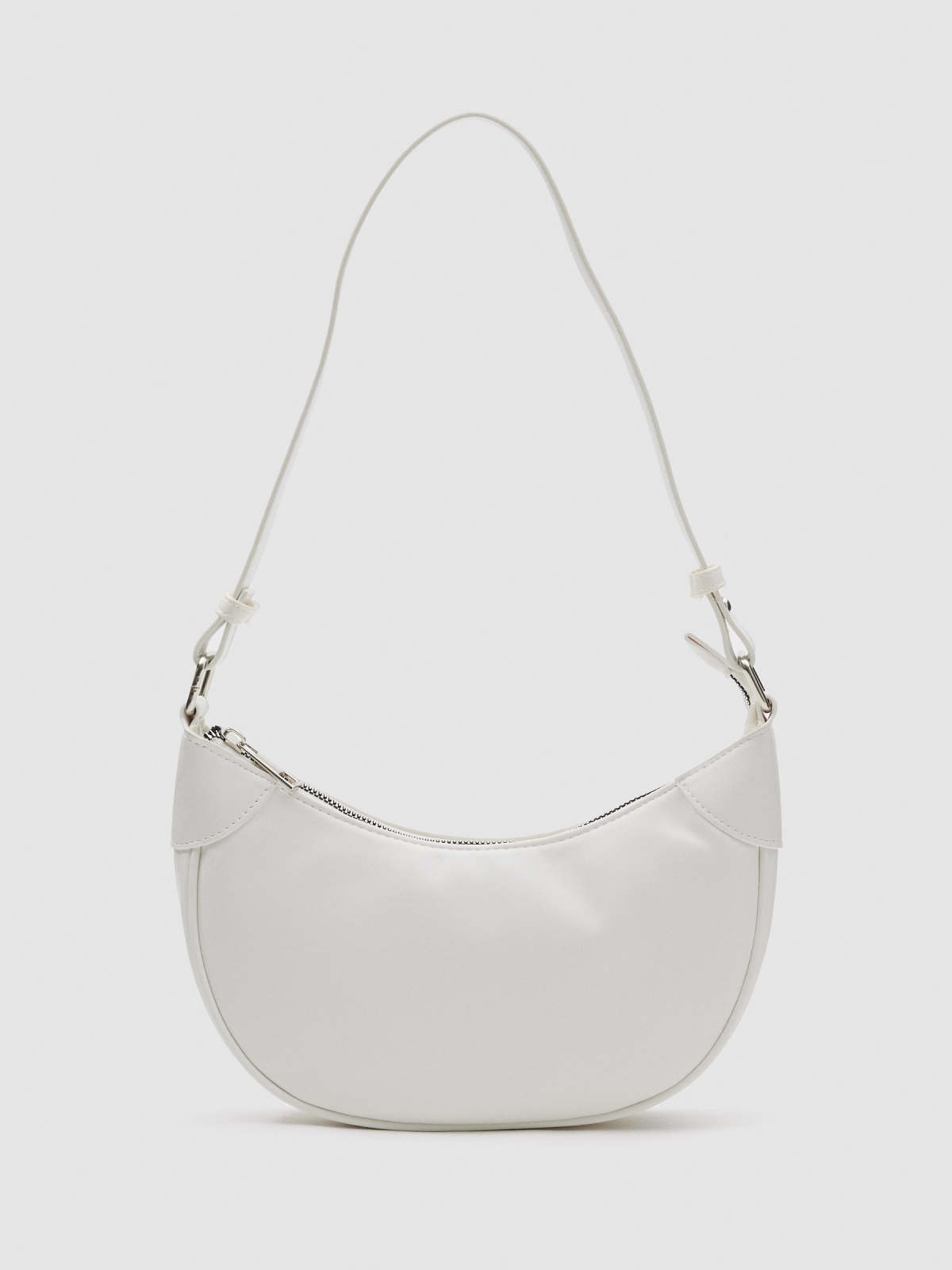 Half moon leatherette bag white