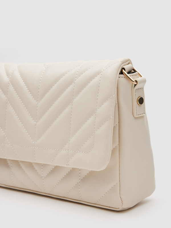 Shoulder bag with coin purse ivory 45º side view