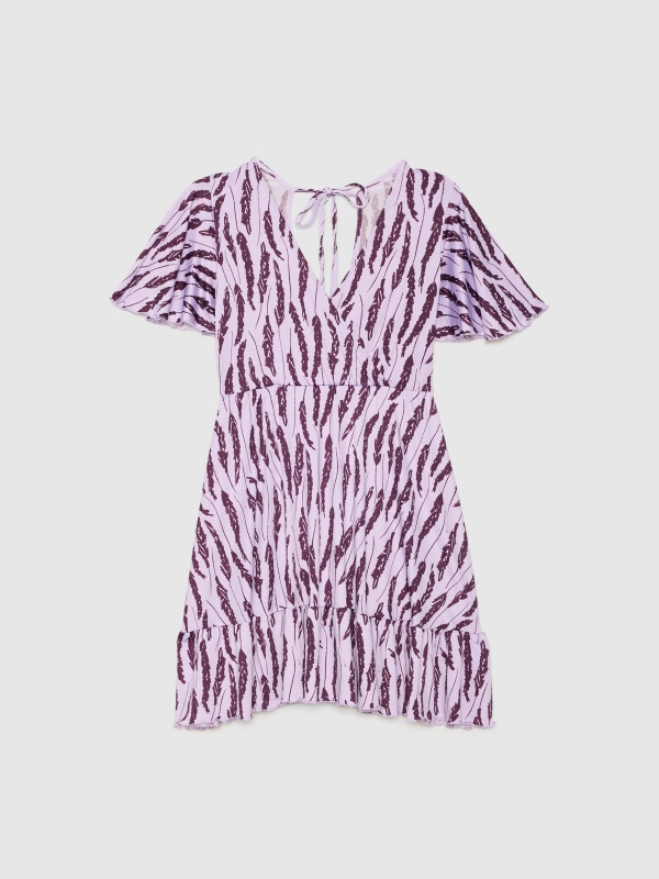  V neck short dress purple