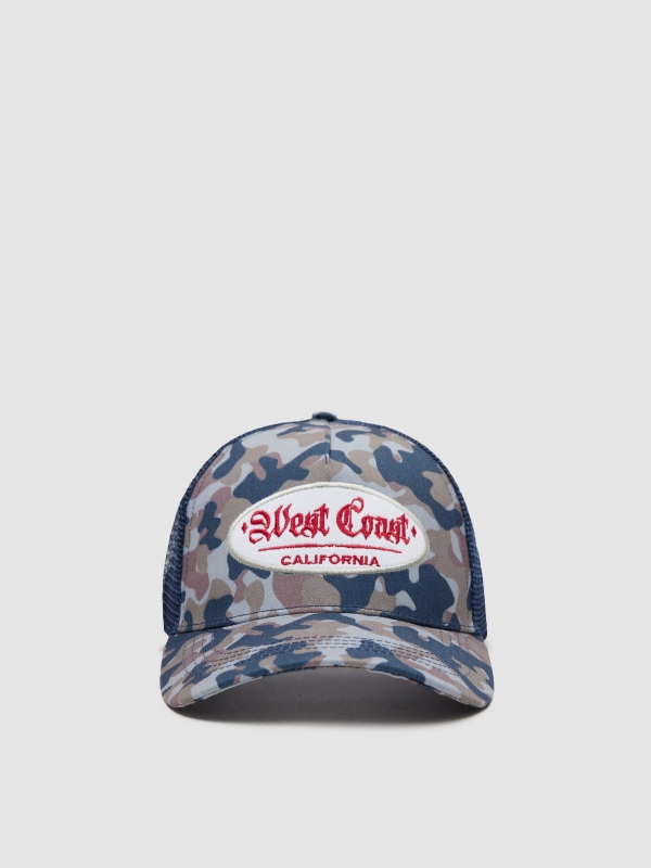 Camouflage trucker cap blue