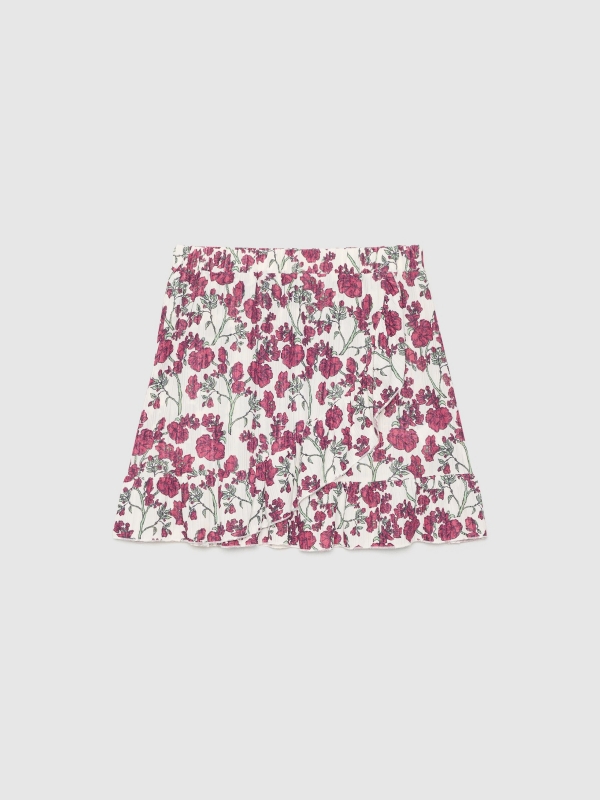  Ruffled printed mini skirt multicolor