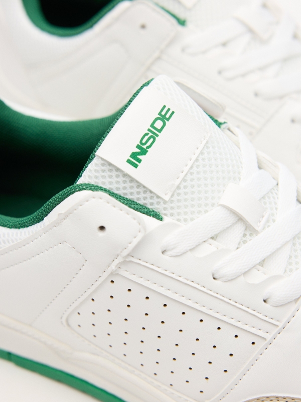 Combined skater sneaker white detail view