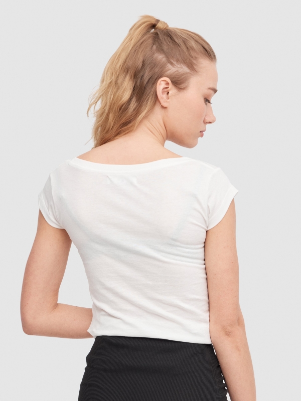 Hello Summer T-shirt off white middle back view