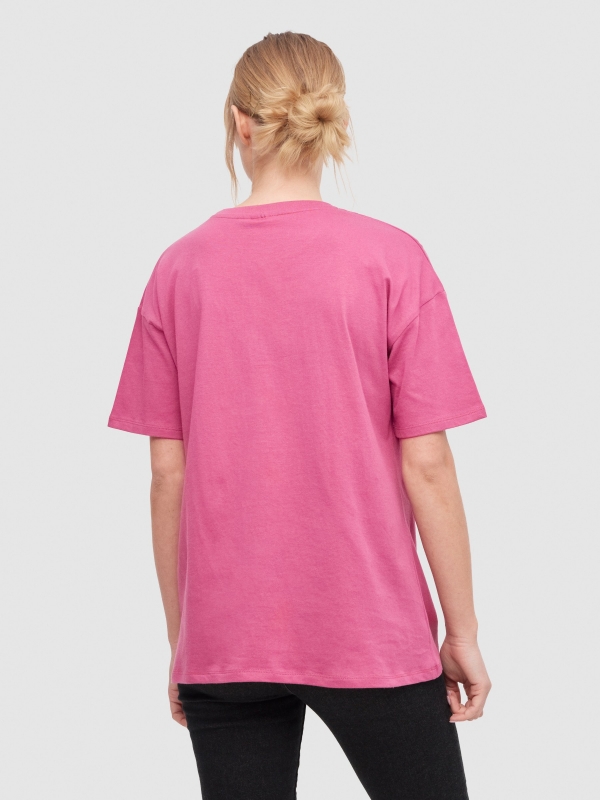 T-shirt oversize Demon Slayer violeta vista meia traseira