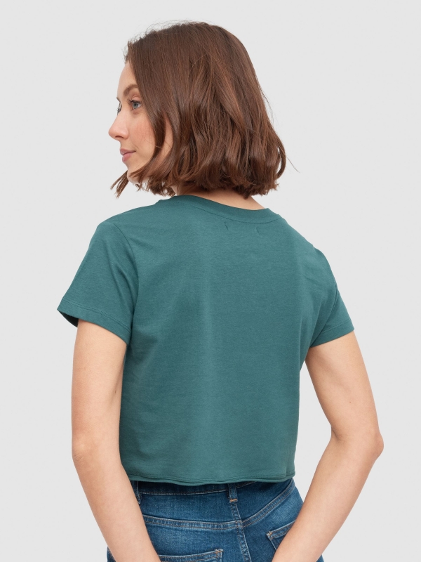 Natures Cure t-shirt dark green middle back view