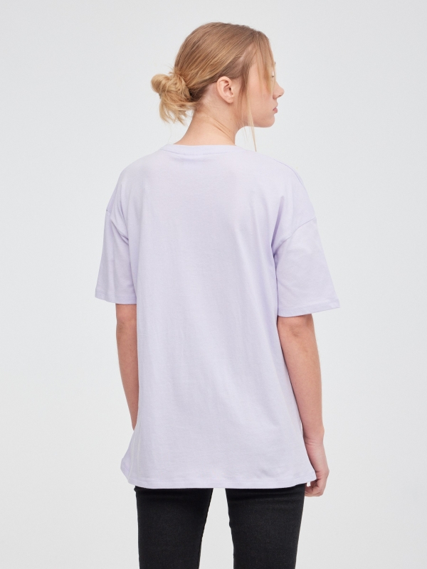 T-shirt oversize da Minnie Mouse lilás vista meia traseira