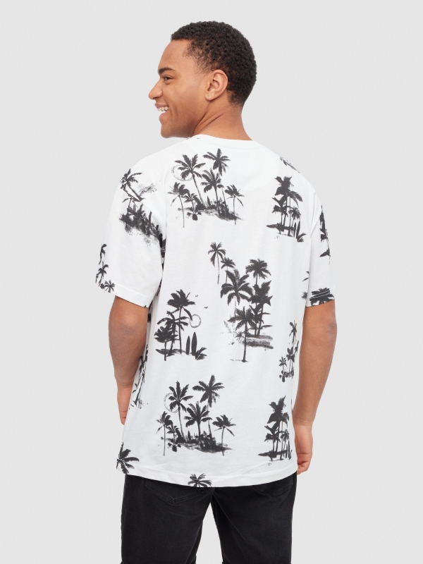 Beach landscapes T-shirt white middle back view